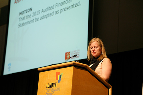 2016 LSTAR President Stacey Evoy at 2015 AGM