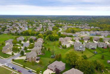 Aerial photo of neighbourhood