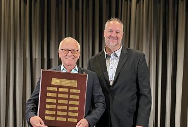 Jack Lane receives Lyn Coupland Outstanding Service Award