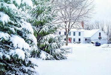 North American House Covered by Snow