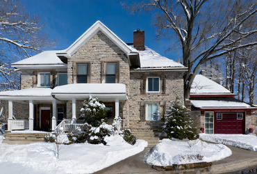 Luxury Suburban Home in Winter