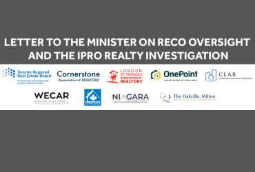 Letter to the Minister on RECO oversight and the iPro Realty investigation